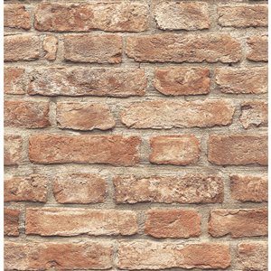 Scott Living Brick Revival Self-Adhesive Wallpaper - 20.5-in x 18-ft - Red