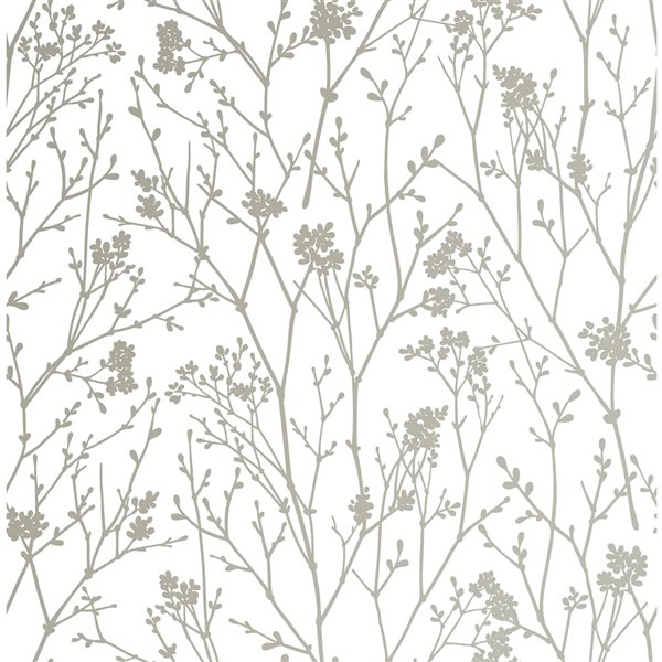 Scott Living Whistler Self-Adhesive Wallpaper - 20.5-in x 18-ft - Silver/White