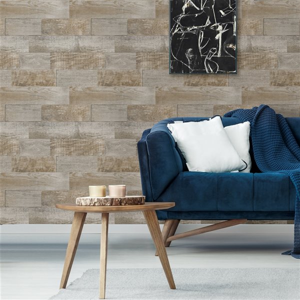 Scott Living Salvaged Plank Self-Adhesive Wallpaper - 20.5-in x 18-ft - Natural