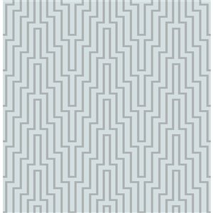 Scott Living Sky Blue Crystalline Self-Adhesive Wallpaper - 20.5-in x 18-ft - Blue/White