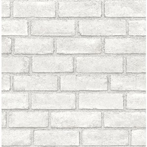 Scott Living District Brick Self-Adhesive Wallpaper - 20.5-in x 18-ft - White