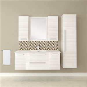 Cutler Kitchen & Bath Silhouette 48-in White Chocolate Single Sink Bathroom Vanity with White Acrylic Top