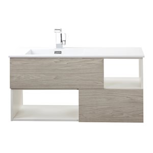Vanité de la collection Sangallo Woodgrain de Cutler Kitchen & Bath, 42 po, blanc cassé