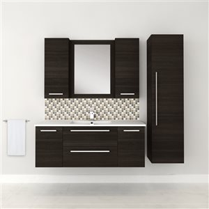 Armoire à pharmacie Collection Silhouette de Cutler Kitchen & Bath, chocolat noir