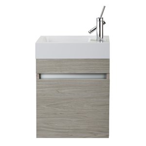 Cutler Kitchen & Bath Piccolo 18-in Grey Single Sink Bathroom Vanity with White Acrylic Top