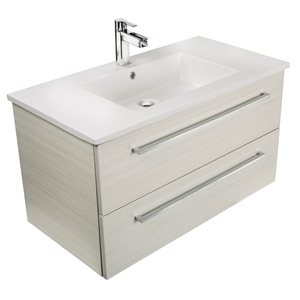 Vanité de la collection Silhouette de Cutler Kitchen & Bath, 36 po, blanc