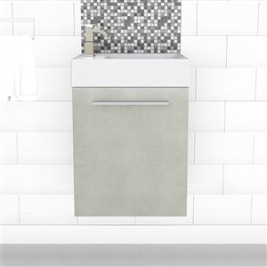 Cutler Kitchen & Bath Boutique 18-in Glossy White Single Sink Bathroom Vanity with Acrylic Sink