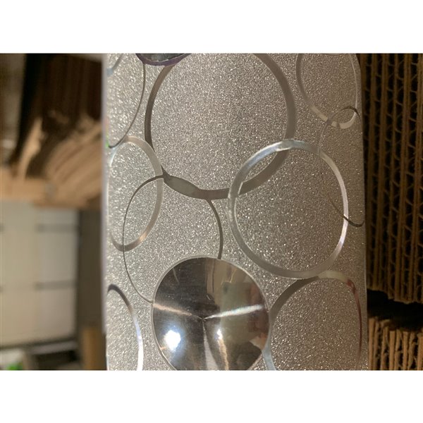 Dundee Deco Falkirk McGowen Peel and Stick Wallpaper Geometric Glitter Silver Charcoal Yellow Blue Circles - 26.6 Sq. ft.