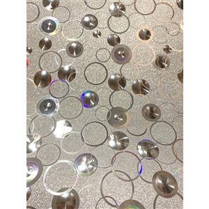 Dundee Deco Falkirk McGowen Peel and Stick Wallpaper Geometric Glitter Silver Charcoal Yellow Blue Circles - 26.6 Sq. ft.