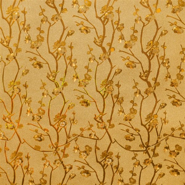 Dundee Deco Falkirk McGowen Peel and Stick Wallpaper Floral Glitter Gold Mustard Yellow Green Flowers Vine - 26.6 Sq. ft.