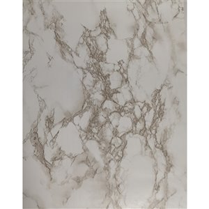 Dundee Deco Falkirk McGowen Peel and Stick Wallpaper Distressed Off-White, Charcoal Crackle Patina Marble - 26.6 Sq. ft.