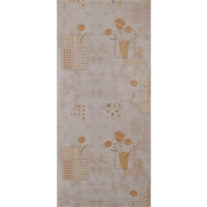 Dundee Deco Falkirk McGowen Peel and Stick Wallpaper Floral Printed Sepia, Yellow Flowers in Vases - 26.6 Sq. ft.