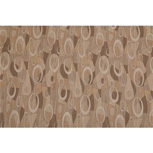 Dundee Deco Falkirk McGowen Peel and Stick Wallpaper Abstract Wooden Beige, Brown Circles, Shapes - 26.6 Sq. ft.