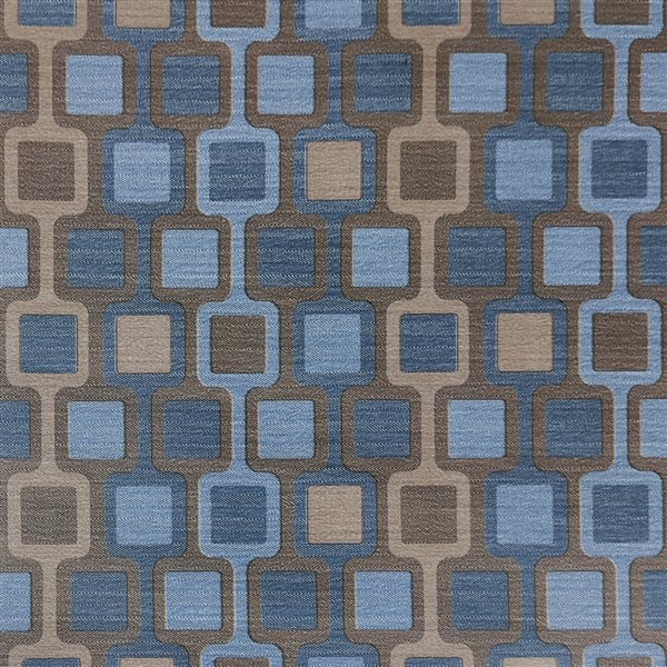 Dundee Deco Falkirk McGowen Peel and Stick Wallpaper Geometric Printed Sepia Aegean Blue Silver Square Shape - 26.6 Sq. ft.