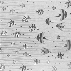 Dundee Deco Falkirk McGowen Peel and Stick Wallpaper Kids Glitter All Shades of Grey Floating Fish - 26.6 Sq. ft.