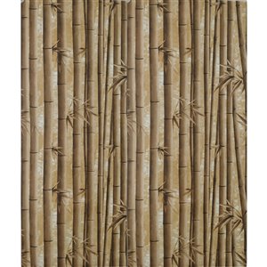 Dundee Deco Falkirk McGowen Peel and Stick Wallpaper Floral Printed Brown Bamboo Shoots - 26.6 Sq. ft.