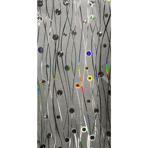 Dundee Deco Falkirk McGowen Peel and Stick Wallpaper Glitter Silver Charcoal Yellow Blue Circles Waves - 26.6 Sq. ft.