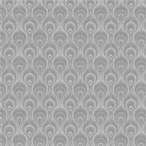 Dundee Deco Falkirk McGowen Peel and Stick Wallpaper Ikat Grey Droplets - 35.5 Sq. ft.