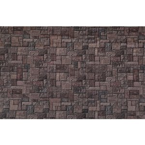 Dundee Deco Falkirk McGowen Peel and Stick Wallpaper Distressed Marble Brown, Grey Bricks - 26.6 Sq. ft.