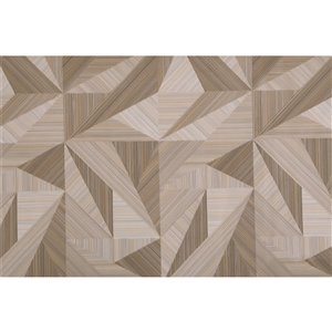 Dundee Deco Falkirk McGowen Peel and Stick Wallpaper Abstract Wooden All Shades of Beige Triangular Shapes - 35.5 Sq. ft.