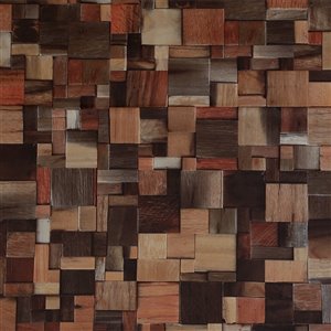 Dundee Deco Falkirk McGowen Peel and Stick Wallpaper Abstract Wooden Brown, Red, Grey, Sepia Planks - 35.5 Sq. ft.