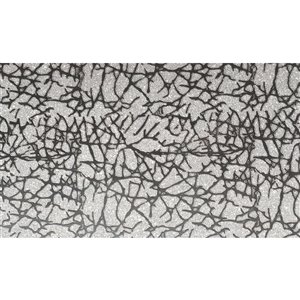 Dundee Deco Falkirk McGowen Peel and Stick Wallpaper Abstract Glitter Black on Silver Cracks - 26.6 Sq. ft.