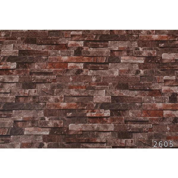 Dundee Deco Falkirk McGowen Peel and Stick Wallpaper Distressed Marble Brown, Red Slate - 35.5 Sq. ft.