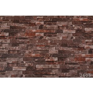 Dundee Deco Falkirk McGowen Peel and Stick Wallpaper Distressed Marble Brown, Red Slate - 35.5 Sq. ft.