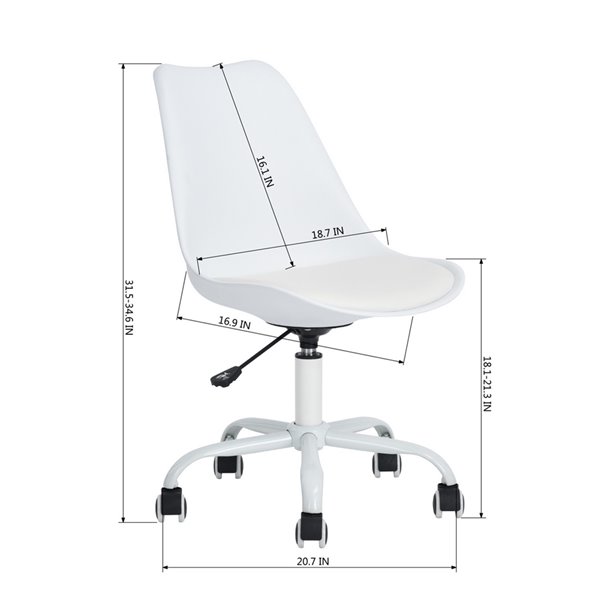 Homycasa BLOKHUS Curve Style Office Chair Modern with 5 Casters 