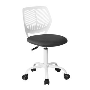 Chaise de bureau pivotante réglable Homy Casa pour adolescents, rembourrée dossier en maille, soutien lombaire, gris

