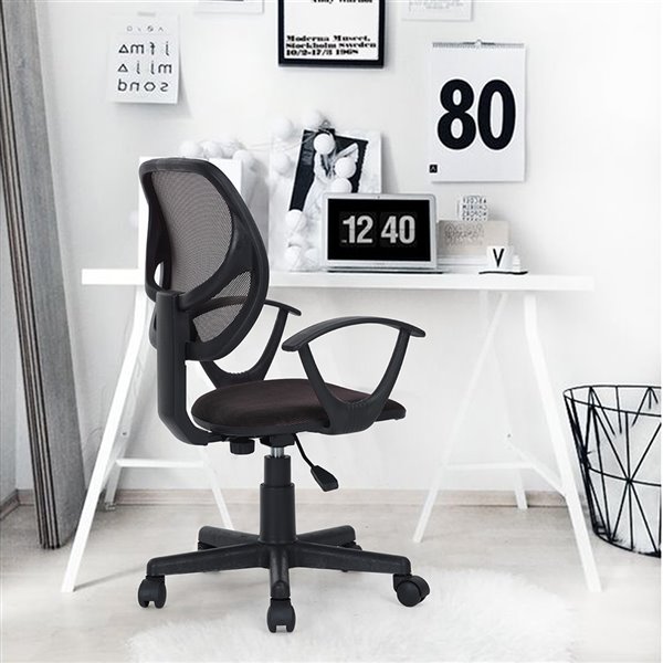Homycasa JOSE001 Mesh Office Chair Armrest with 5 Casters - Black  0100400012899 | RONA