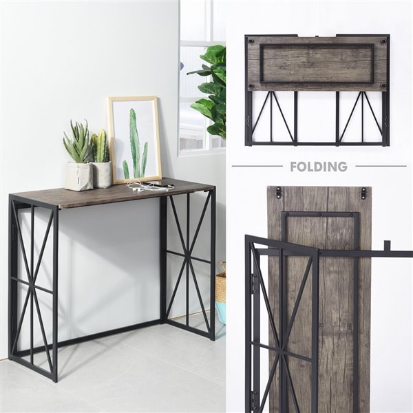 Furniturer Folding Console Table For, Console Table Computer Desk