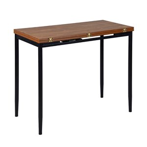 Table de salle à manger FunitureR pliable ou bureau d'ordinateur noyer, 35.4 po