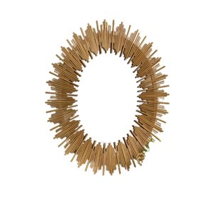 Plata Import Unico Oval Wall Mirror - Vertical - Gold