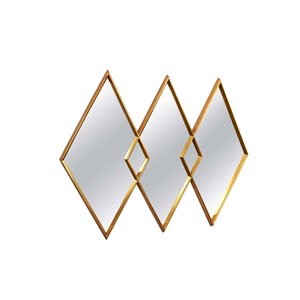 Plata Import Diamond Triangle Wall Mirror - Horizontal - Gold
