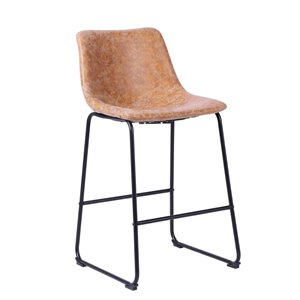 Plata Import Landon Bar Stool - with Backrest & Footrest - Tan