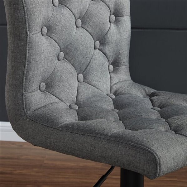 Plata Import Sev Bar Stool - Adjustable & Swivel - Grey - Set of 2