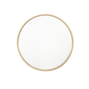 Plata Import Ro Round Wall Mirror - Vertical/Horizontal - Gold