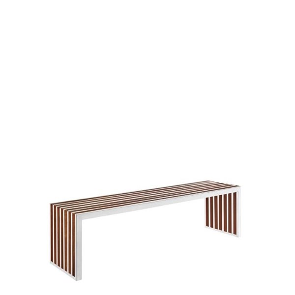 Image of Plata Import | Nove Wood Bench - Medium - Walnut | Rona