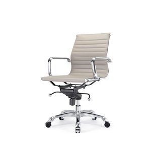 Plata Import Toni Mid Back Office Chair with Chrome Frame - Gray