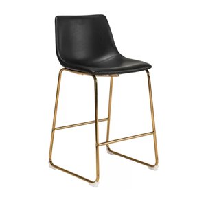 Plata Import Landon Bar Stool - with Backrest & Footrest - Black