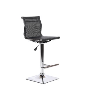 Plata Import Cisneros Bar Stool - Adjustable & Swivel - Black - Set of 2
