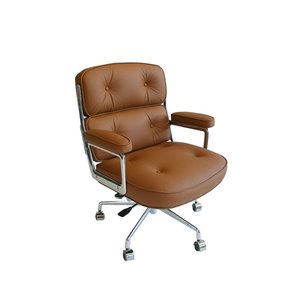 Plata Import Lobby Leather Mid Back Office Chair - Tan
