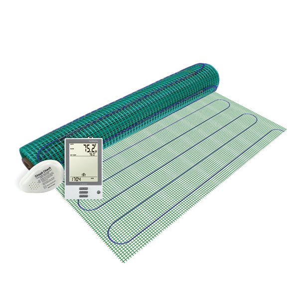 WarmlyYours Floor Heating Kit with Prog Thermostat - 120 V - 3 ft. x 2 ft.