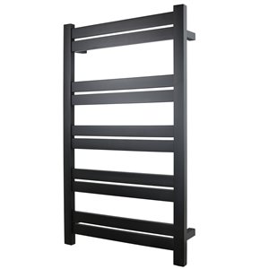 Chauffe-serviettes Grande poli câblé de Warmly Yours, 10 barres, noir
