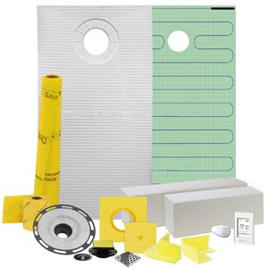 Ensemble de chauffage et douche en PVC de Warmly Yours, 32 po x 60 po, blanc