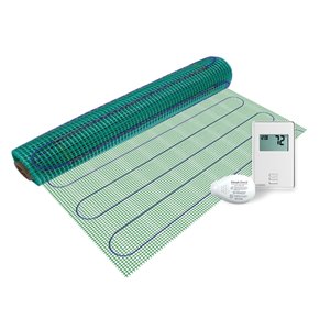 Warmly Yours Floor Heating Kit with Non Prog Thermostat - 120 V - 3 ft. x 3 ft.