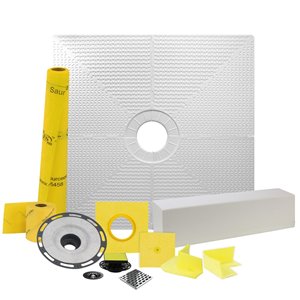 Ensemble de douche en PVC Pro Gen II de Warmly Yours, 48 po x 48 po