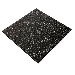 RubberBox Fitness Tile - 19.75-in x 19.75-in - 3 sq ft - Black/Grey