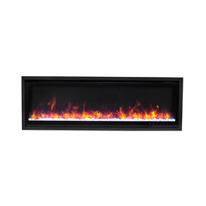 Paramount Kennedy II Commercial-Grade Recessed and Surface Mounted Electric Fireplace - 60-in - 5000 BTU - Black